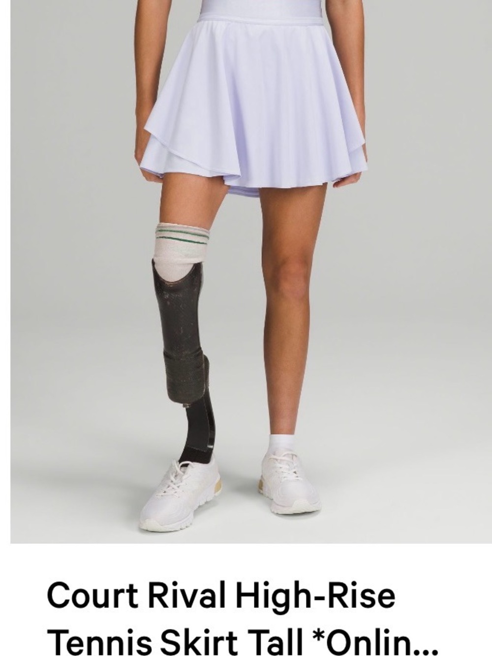 Lululemon High-Rise Court Rival Tennis Skirt in pastel blue